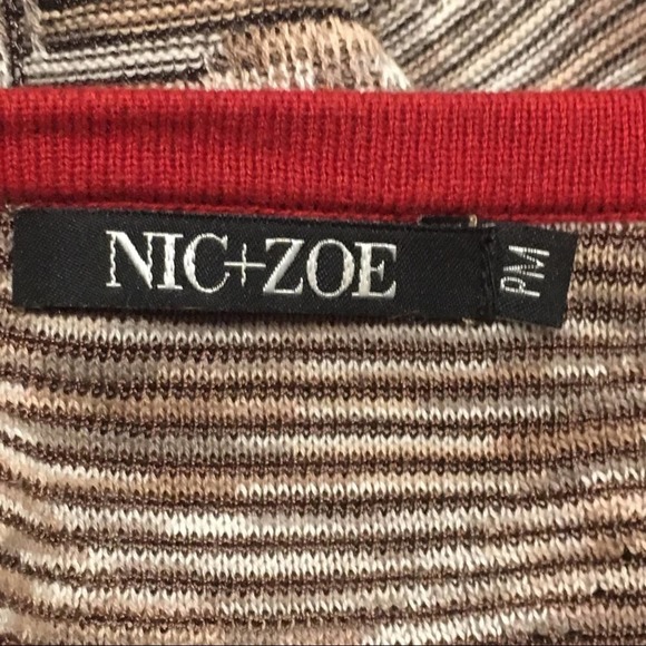 Nic+Zoe Petite Medium Sweater Red & Tan Sweater - Picture 5 of 6